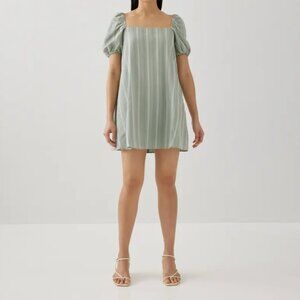 Love Bonito Raiza Striped Linen Shift Dress: Sage, Small